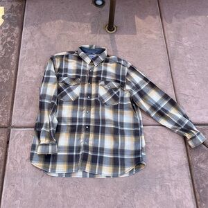 Carhartt Shirt Adult XL Brown Plaid Western Pearl Snap Cowboy Work Rodeo